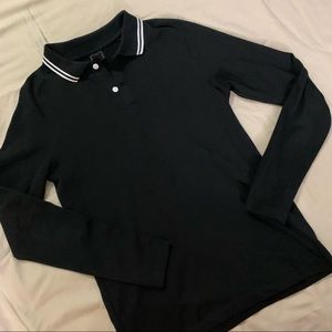 Long Sleeve Collared Black Shirt